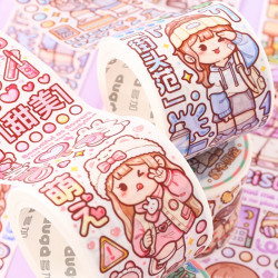 小麻薯新款海的女儿玫瑰公主童话新品和纸手账胶带少女心特油手帐