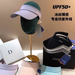 加宽帽檐冰丝空顶遮阳帽男女夏季防uv紫外线户外运动防晒鸭舌帽子