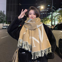 Love is long2026新款欧美字母时尚秋冬双面围巾女潮流百搭披肩