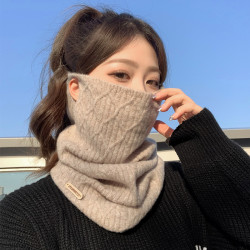 挂耳围脖女冬季2024新款保暖脖套电动车遮脸套头骑行防风面罩滑雪