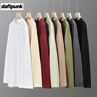 DAFTPUNK 2026春秋新款280g重磅长袖t恤男女宽松潮流纯色打底衫情侣款上衣