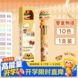反转 多色圆珠笔卡通可爱圆珠笔按压式多功能笔中性笔彩色原子笔学生做标记笔 1支零食物语