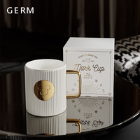 GERM 陶瓷咖啡杯联名大容量茶杯男士女士潮流杯子早餐牛奶水杯马克杯 白色 1个 400ml