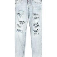 DSQUARED2 Straight leg 破洞镂空直筒牛仔