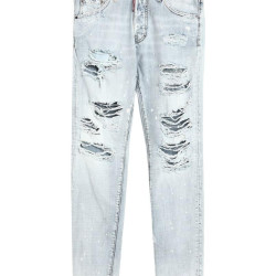 DSQUARED2 Straight leg 破洞镂空直筒牛仔