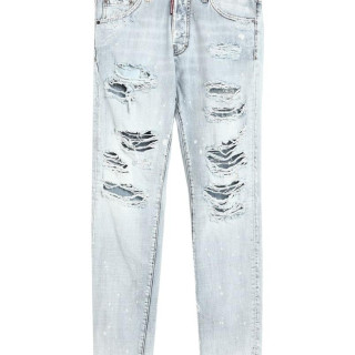DSQUARED2 Straight leg 破洞镂空直筒牛仔