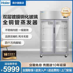海尔 955商用立式展示柜风冷无霜冷藏冰柜厨房专用保鲜柜