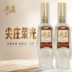 尖庄 五粮液股份尖庄荣光52度258ml*2瓶浓香型白酒自饮佳品装