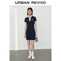 UR UYY760082 撞色印花 墨蓝 XS 连衣裙