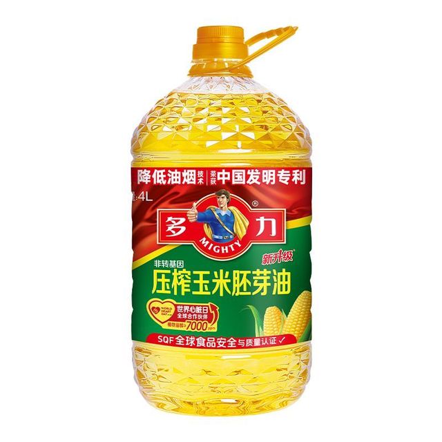 多力 压榨玉米胚芽油 4L 食用油