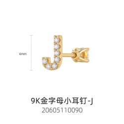 一撇一捺 YPYN字母耳骨钉9K金单只耳钉女名字耳环商场同款生日礼物