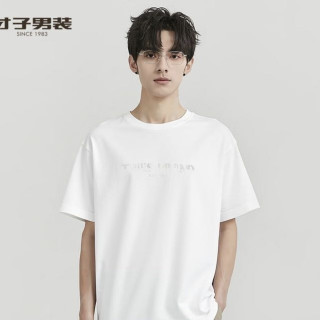 才子 男士短袖T恤 白色 XL (175/92A)