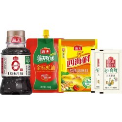 海天 超值组合0金标生抽+金标蚝+四海鲜鸡精+高鲜头道酱油组合装B3