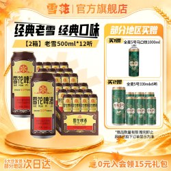 雪花 共24听沈阳经典老雪花500ml*12听装*2箱整箱 雪花啤酒官方旗舰店