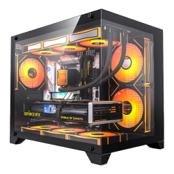 半岛铁盒 白泽360U MATX背插无A柱海景房机箱 黑色