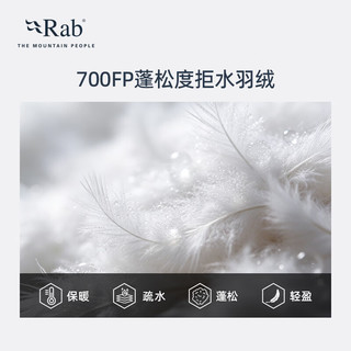 Rab睿坡 Microlight 700蓬防泼水 炭黑色 S 男款羽绒服
