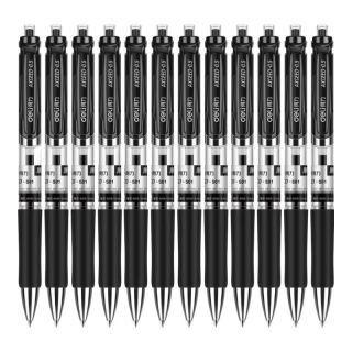 得力 33388 按动中性笔 黑色 0.5mm 12支装