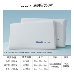 百丽丝 枕头记忆枕 深睡慢回弹护颈记忆枕芯柔软支撑枕 云云·深睡记忆枕