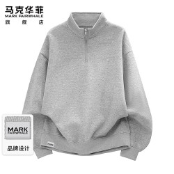 马克华菲 卫衣男款春秋季美式半拉链立领外套男士潮牌宽松休闲上衣服男装