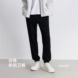 杰克琼斯 美式刺绣直筒运动卫裤
