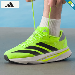 adidas 男鞋秋季新款运动鞋adizero Evo SL竞速马拉松跑步鞋子男 JI2984荧光黄/黑 42.5