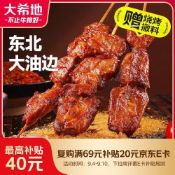 大希地 烧烤大油边370g*2东北烧烤大肉串夜宵小吃休闲零食空气炸锅食材