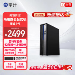 攀升 台式机电脑主机商用办公家用电脑商睿4（i5-12450H/8G/256G SSD/Win11/8L小机箱/三年保修）