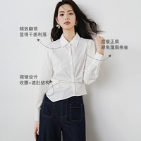 移动端、88VIP：晚白 【莫代尔衫】莫代尔不规则女士衬衫