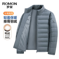 罗蒙 立领轻薄排骨羽绒服