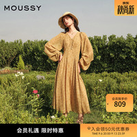MOUSSY 南法度假风V领收腰碎花雪纺连衣裙 两色可选 028HSZ30-1701
