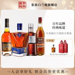 张裕 官方 可雅途人酒庄珍藏五星金奖男人四十白兰地洋酒套装4瓶