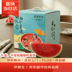 京鲜生 麒麟无籽西瓜 1粒装 净重8-10斤 生鲜水果