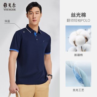 88VIP：雅戈尔 夏季新款男士短袖T恤正品商务休闲纯棉时尚翻领宽松polo衫
