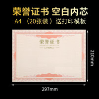 易利丰 荣誉证书内芯12K空白奖状纸培训表彰获奖证书纸可打印 12开(A4)内芯-20张装