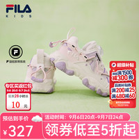FILA 儿童跑步鞋2026春季新款男女小童运动鞋网面透气跑鞋猫爪 奶白/微妙粉-GD 28 内长17.5cm