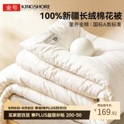 金号 棉花被A类抗菌里外100%棉春秋被子四季通用1.5米x2米3.8斤 夏洛