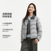 坦博尔 90绒轻薄方格绗缝 黑色 S(160) 女士羽绒服