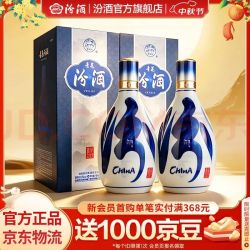 汾酒 青花20清香型白酒 汾酒20青花 商务宴请送礼白酒 53度 500mL 2瓶 双瓶（新版）含礼袋#值酒发现官#