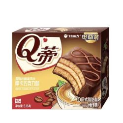 好丽友 开学季必备 Q蒂蛋糕 摩卡巧克力味 12枚 336g 量大实惠