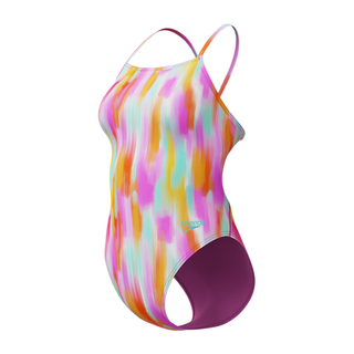  SPEEDO/速比涛 抗氯 女士连体泳衣 XL (高166-175cm,重55-60kg) 粉色