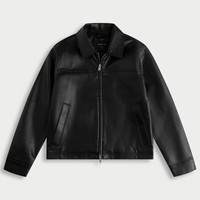 Abercrombie & Fitch AF美式复古经典舒适廓形PU皮飞行员夹克外套25秋冬男装132-5131