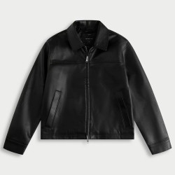 Abercrombie & Fitch AF美式复古经典舒适廓形PU皮飞行员夹克外套25秋冬男装132-5131