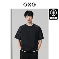 GXG 男装 凉感插肩袖短袖T恤男士上衣 夏  黑色1 2XL