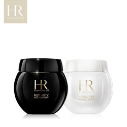 赫莲娜 HR)黑绷带白绷带面霜套装(晚霜50ml+日霜50ml) 玻色因面霜修护舒缓水乳 滋润补水保湿滋润营养