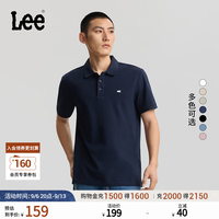 Lee 经典翻领小Logo徽标复古撞色短袖POLO衫 藏青色 L