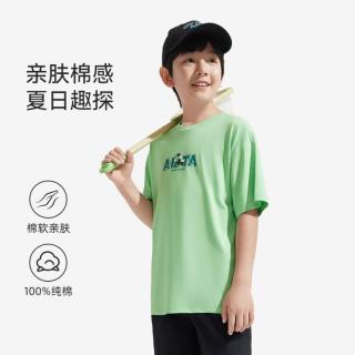 安踏 纯棉T儿童短袖春夏装中大童宽松运动T恤男童短袖安踏童装
