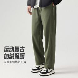 安踏 男款长裤秋冬保暖加绒裤子休闲通勤针织裤亲肤舒适生活系列休闲裤