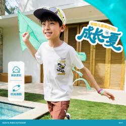 安踏 文曲T纯棉儿童短袖t恤新款男童短袖女童t恤宽松透气安踏童装