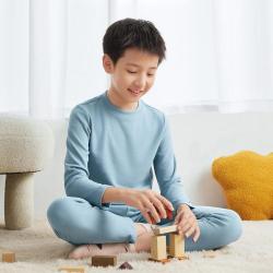 安踏 儿童秋衣秋裤加绒保暖打底衣睡衣家居服长裤长袖套装