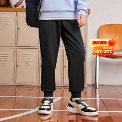 安踏 加绒裤男童冬季保暖初中生摇粒绒柔软长裤校服神器